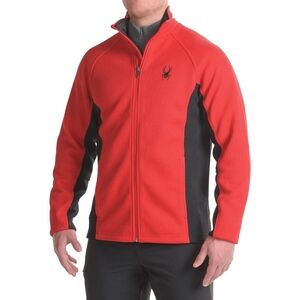 Spyder Men's Steller Full Zip Jacket Sweater, Racing Red Medium